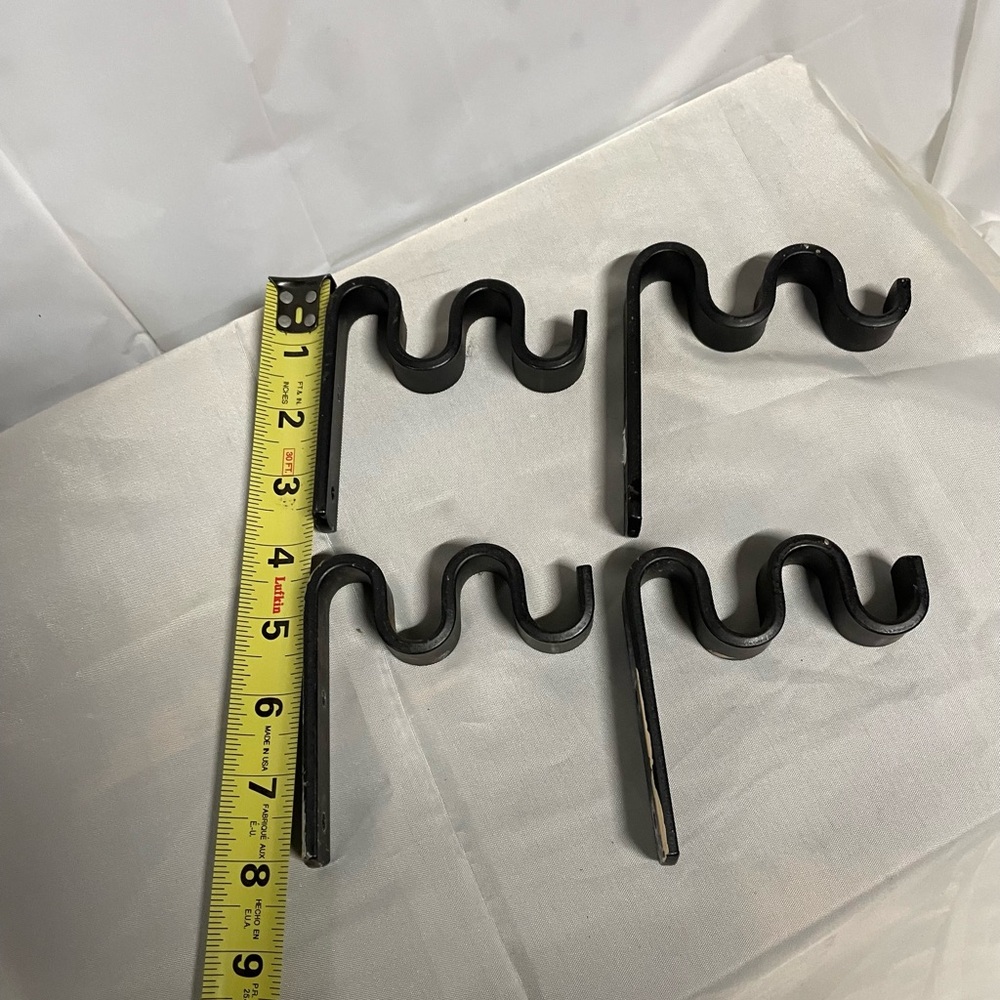 Black Metal Double-Curtain Rod Bracket Set - Unbranded